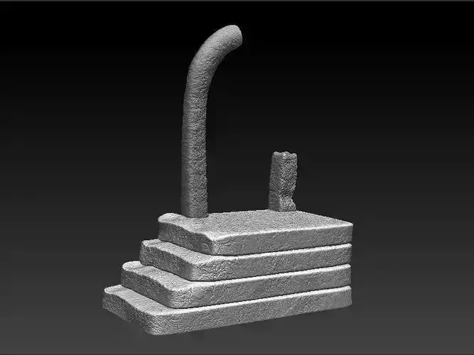 ancient ruined stairs 3D model