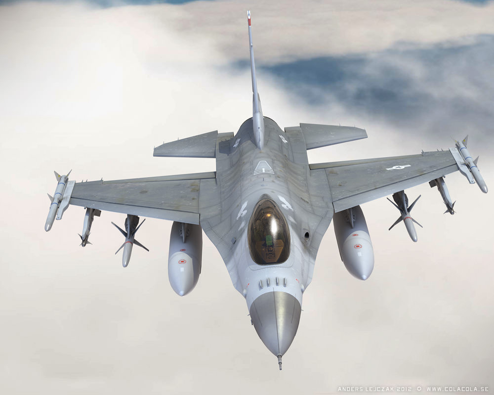 F 16 Falcon in 3ds and obj format 3D model_3