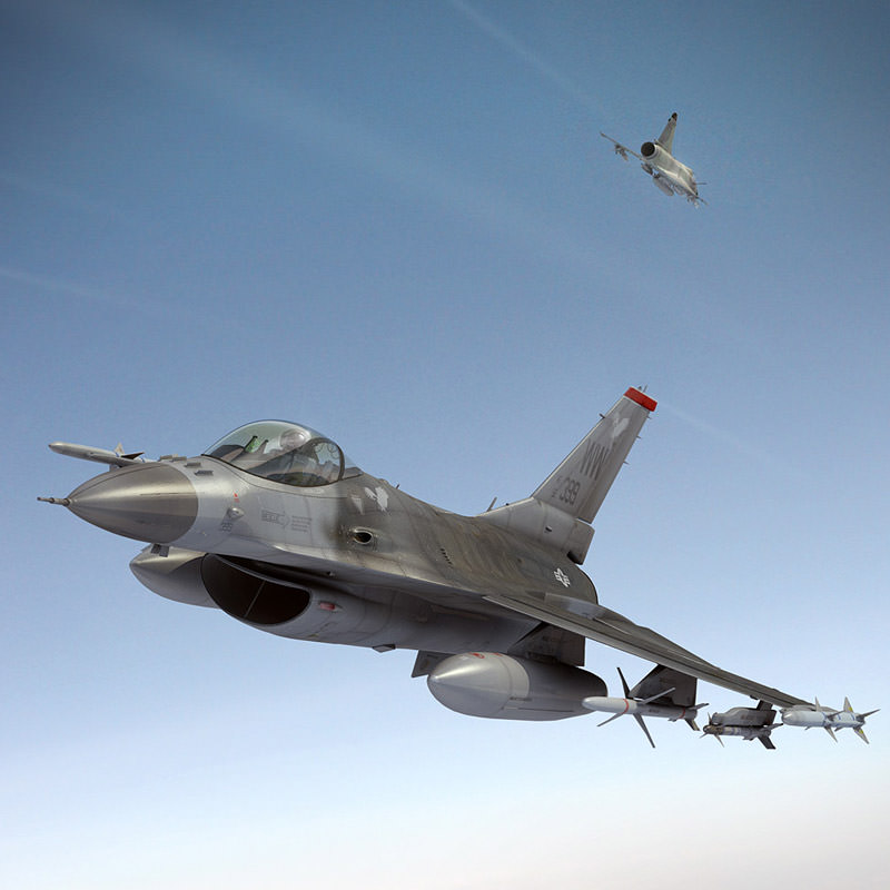 F 16 Falcon in 3ds and obj format 3D model_1