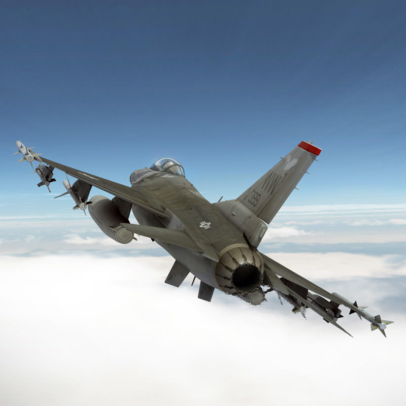 F 16 Falcon in 3ds and obj format 3D model_2