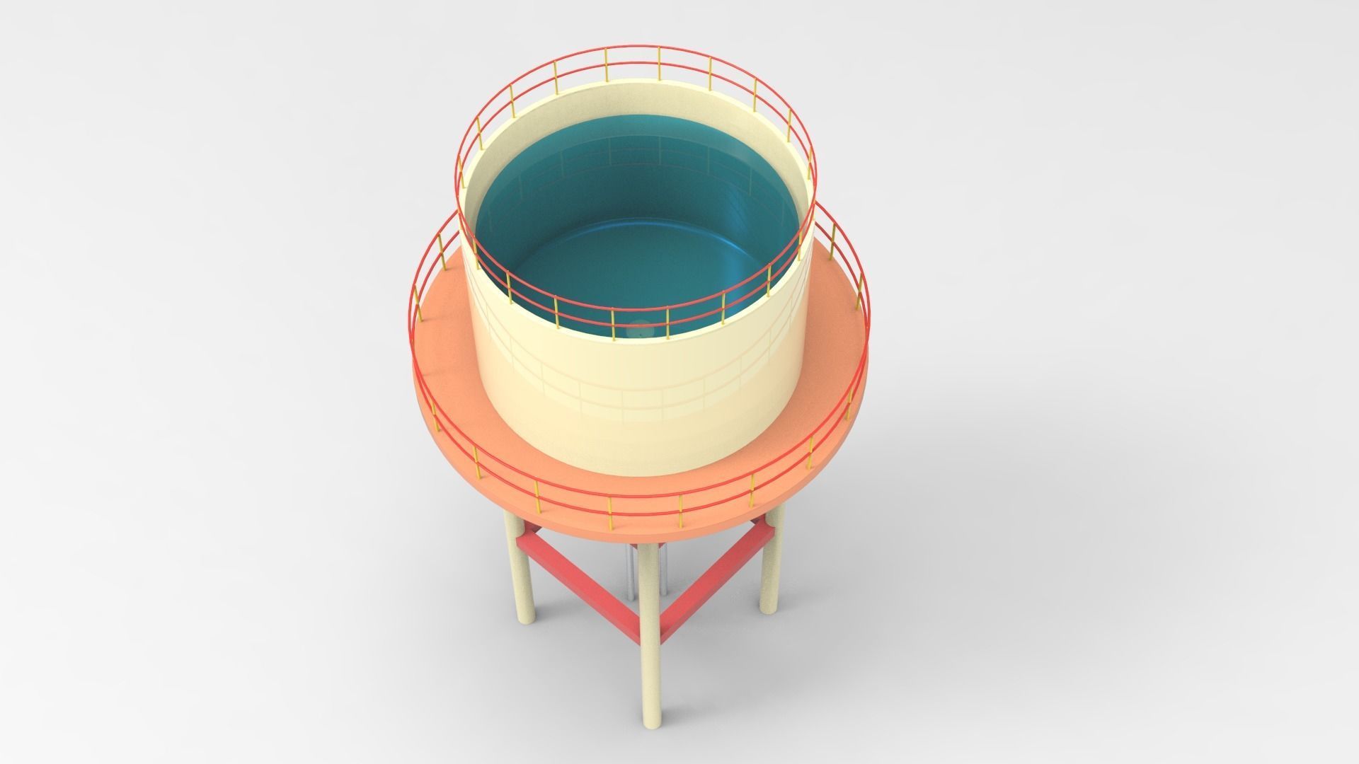 Overhead Water Tanks 3D model_3