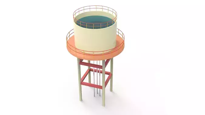 Overhead Water Tanks 3D model Overhead Water Tanks 3D model