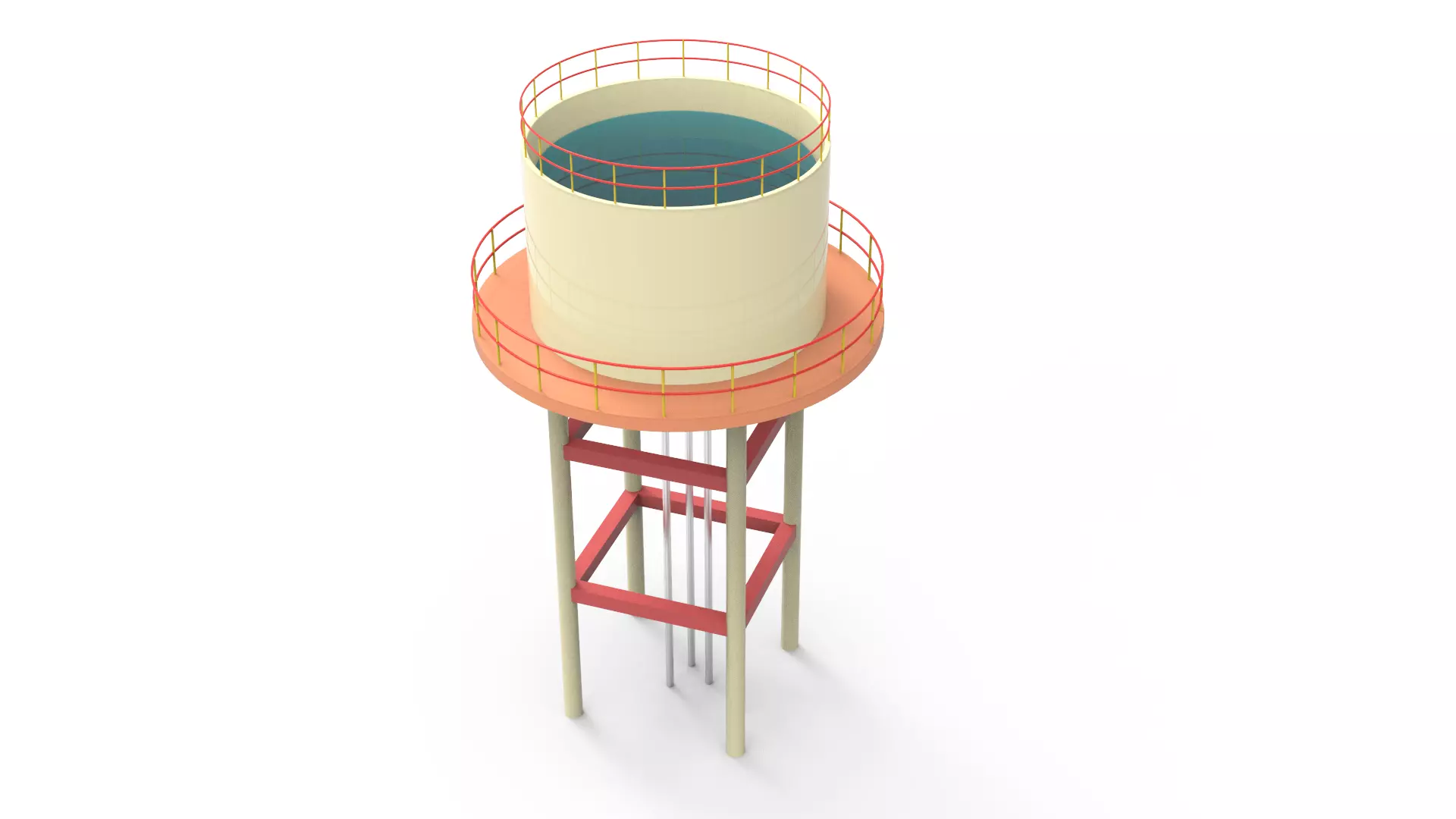 Overhead Water Tanks 3D model_0