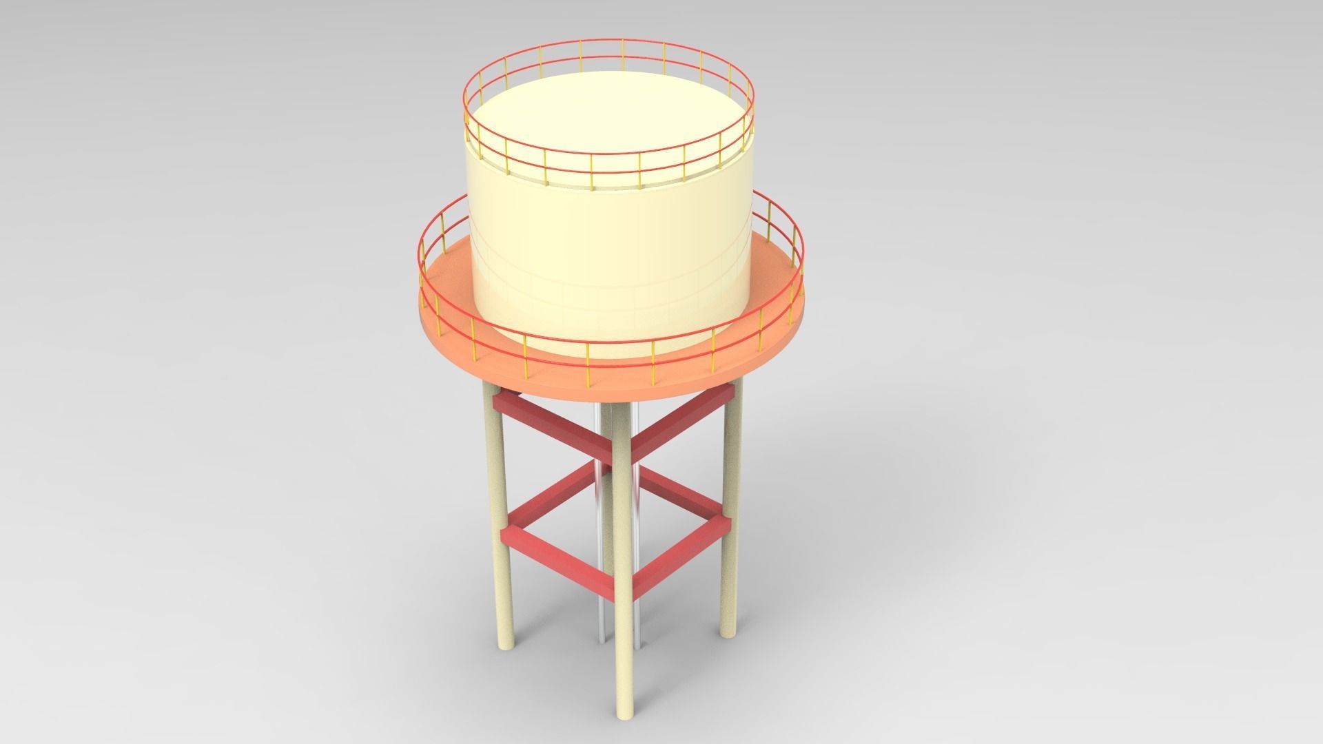 Overhead Water Tanks 3D model_1