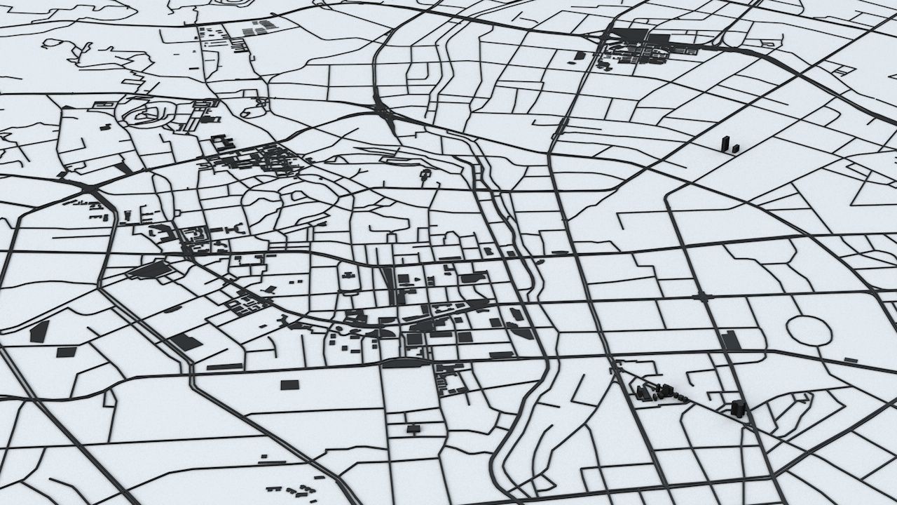 Kunming Road Network and Streets 3D model_4