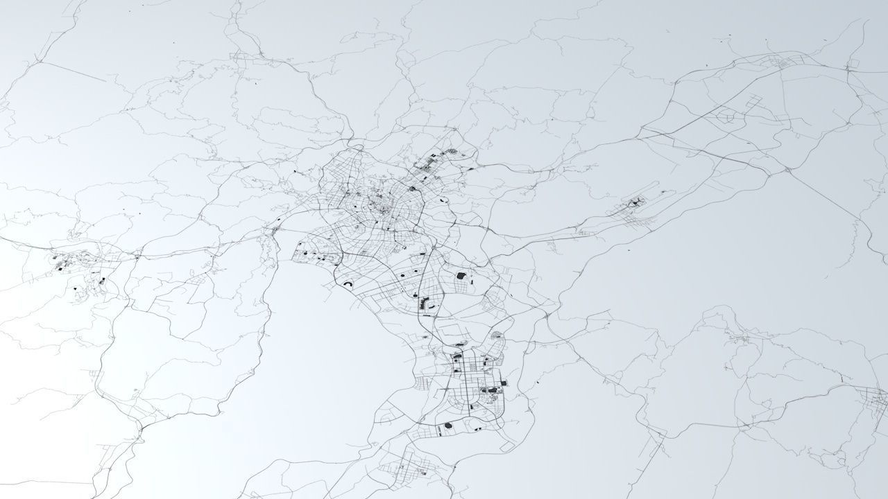 Kunming Road Network and Streets 3D model_2