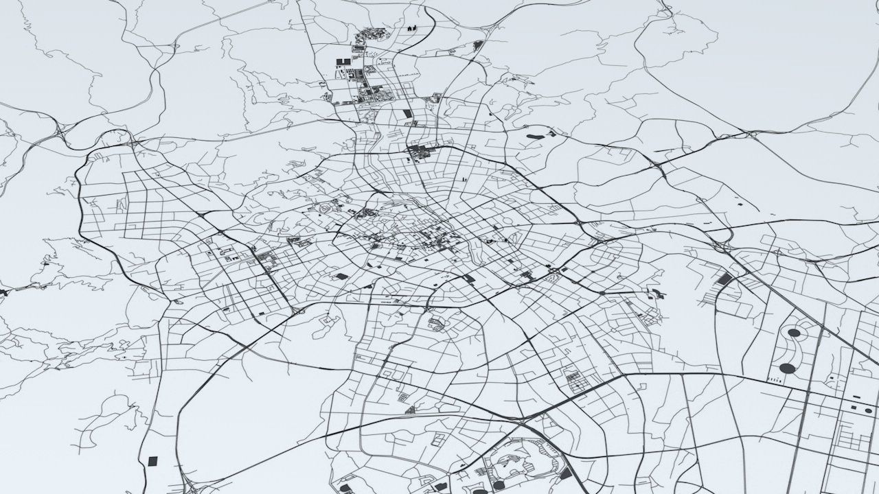 Kunming Road Network and Streets 3D model_3