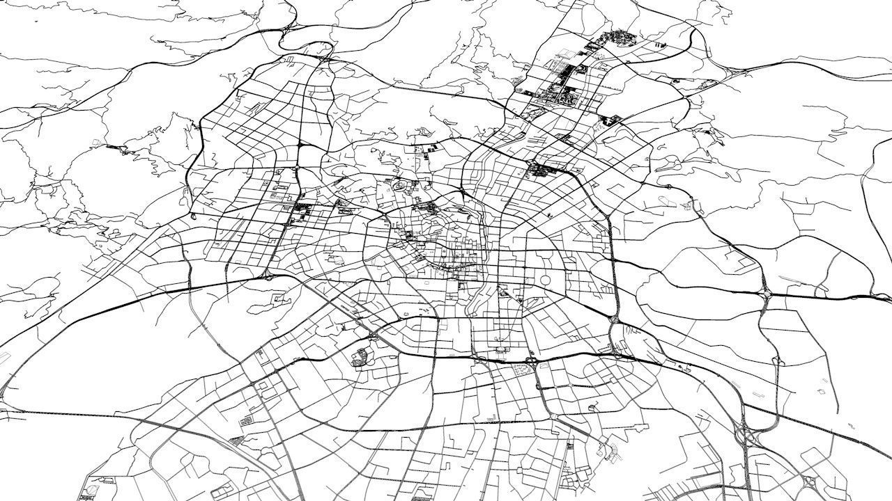 Kunming Road Network and Streets 3D model_12