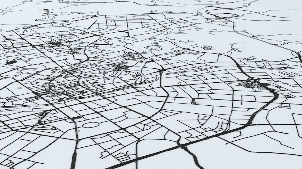 Kunming Road Network and Streets 3D model_5
