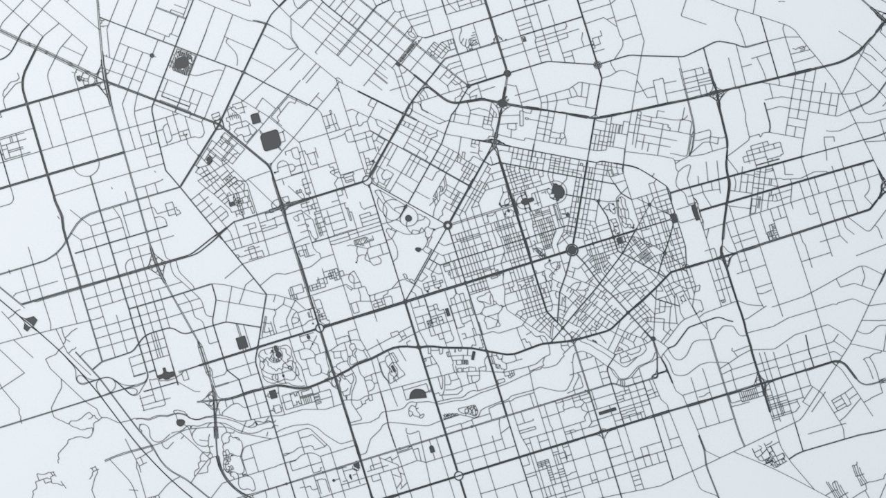 Changchun City  Road Network and Streets 3D model_8