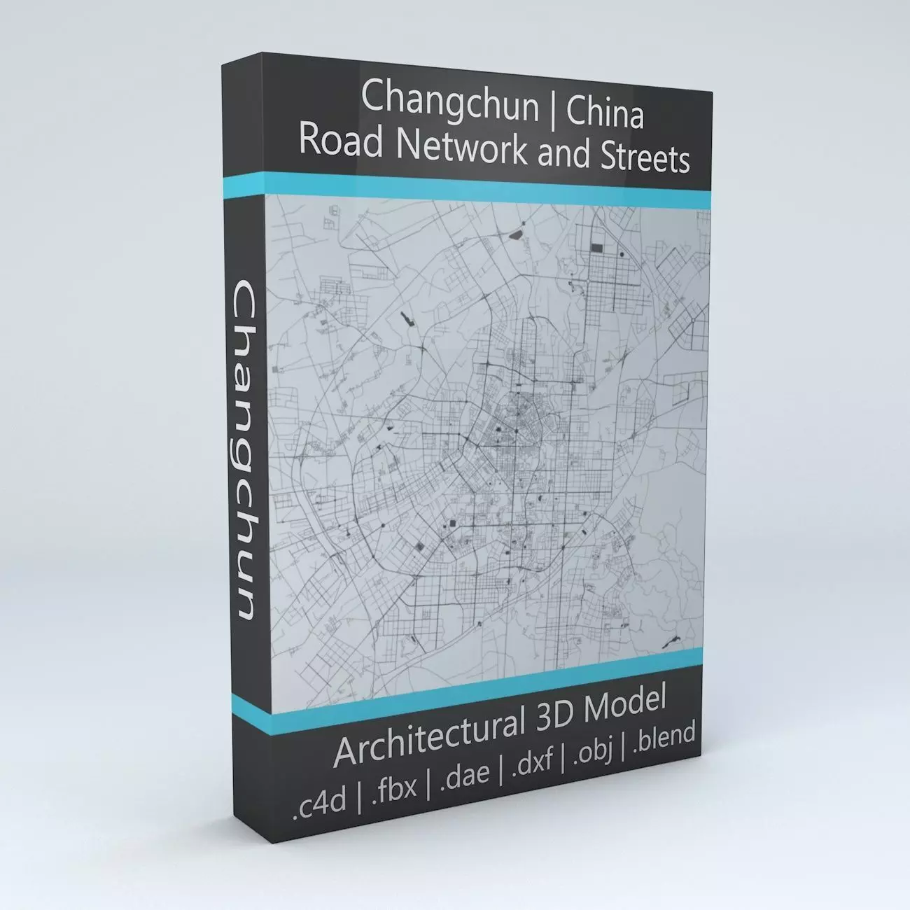 Changchun City  Road Network and Streets 3D model_0