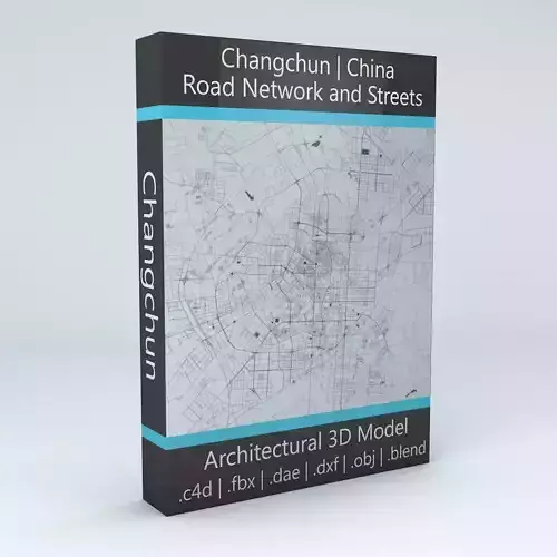 Changchun City  Road Network and Streets 3D model