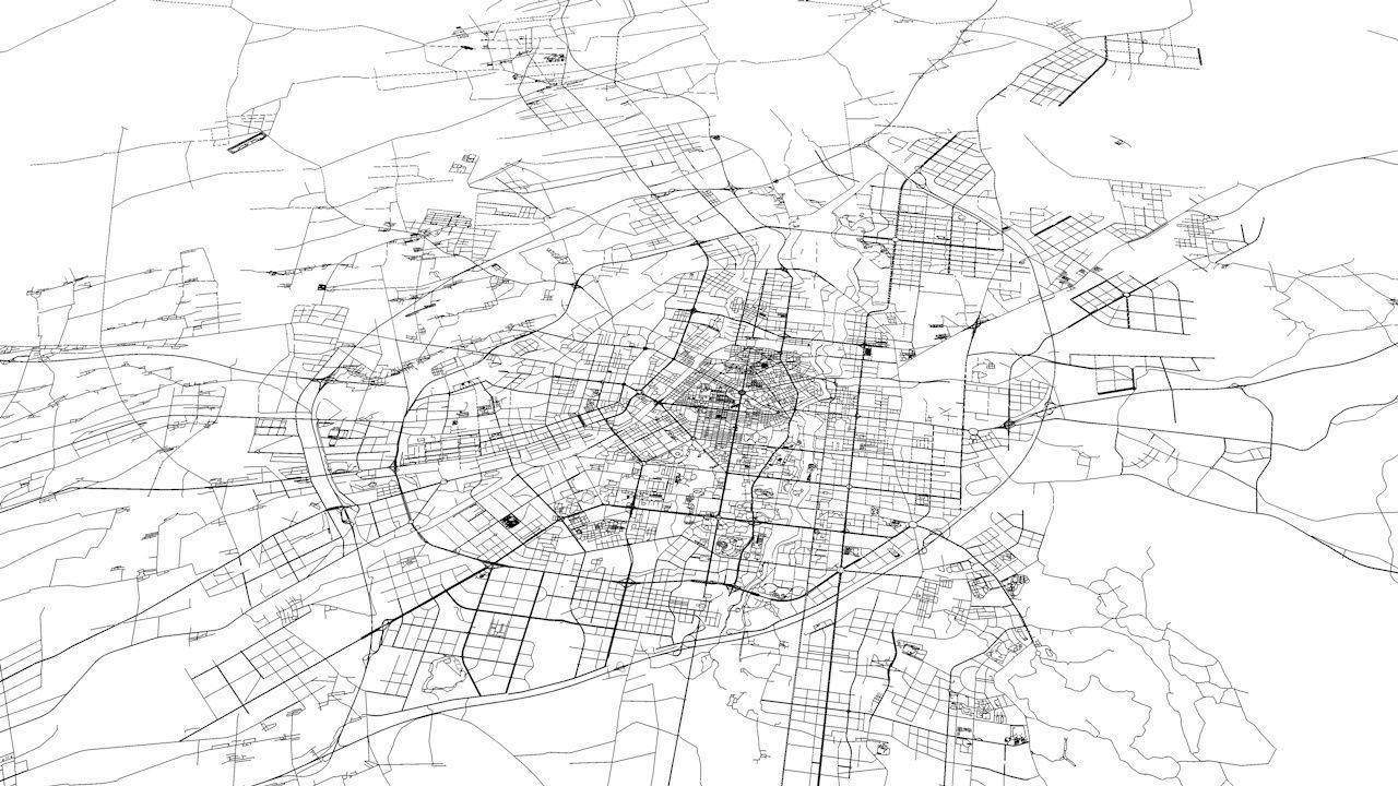 Changchun City  Road Network and Streets 3D model_11