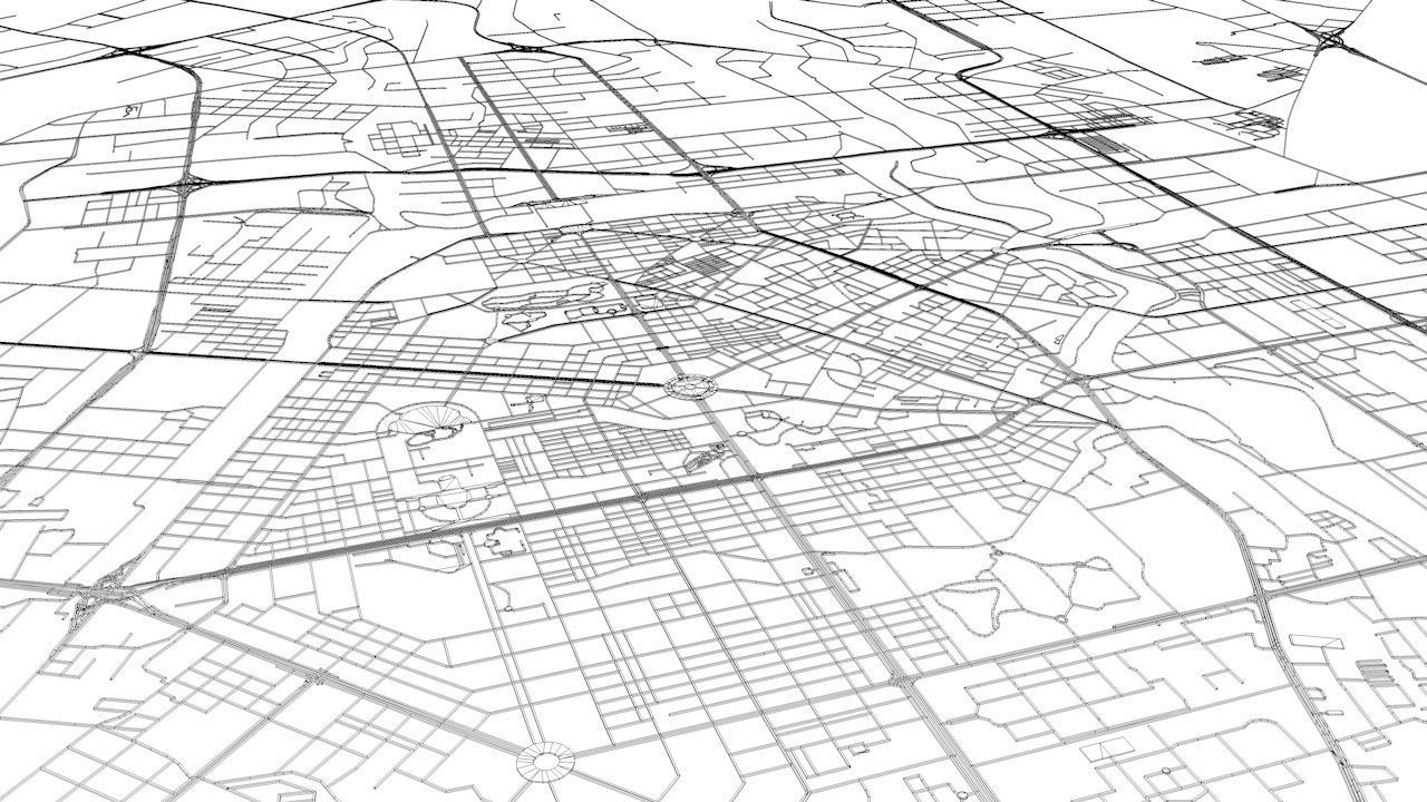 Changchun City  Road Network and Streets 3D model_12