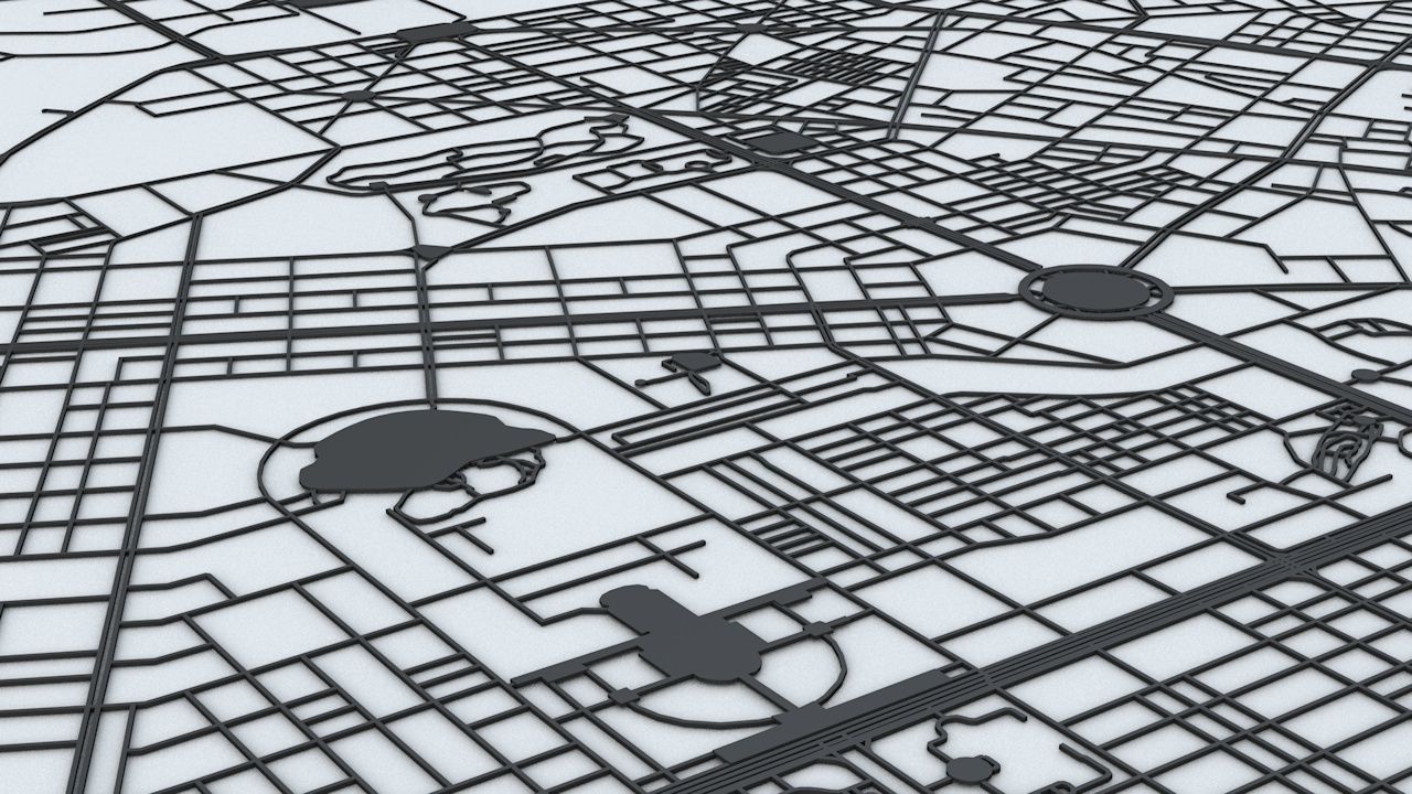 Changchun City  Road Network and Streets 3D model_6