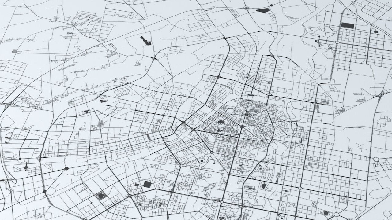 Changchun City  Road Network and Streets 3D model_2