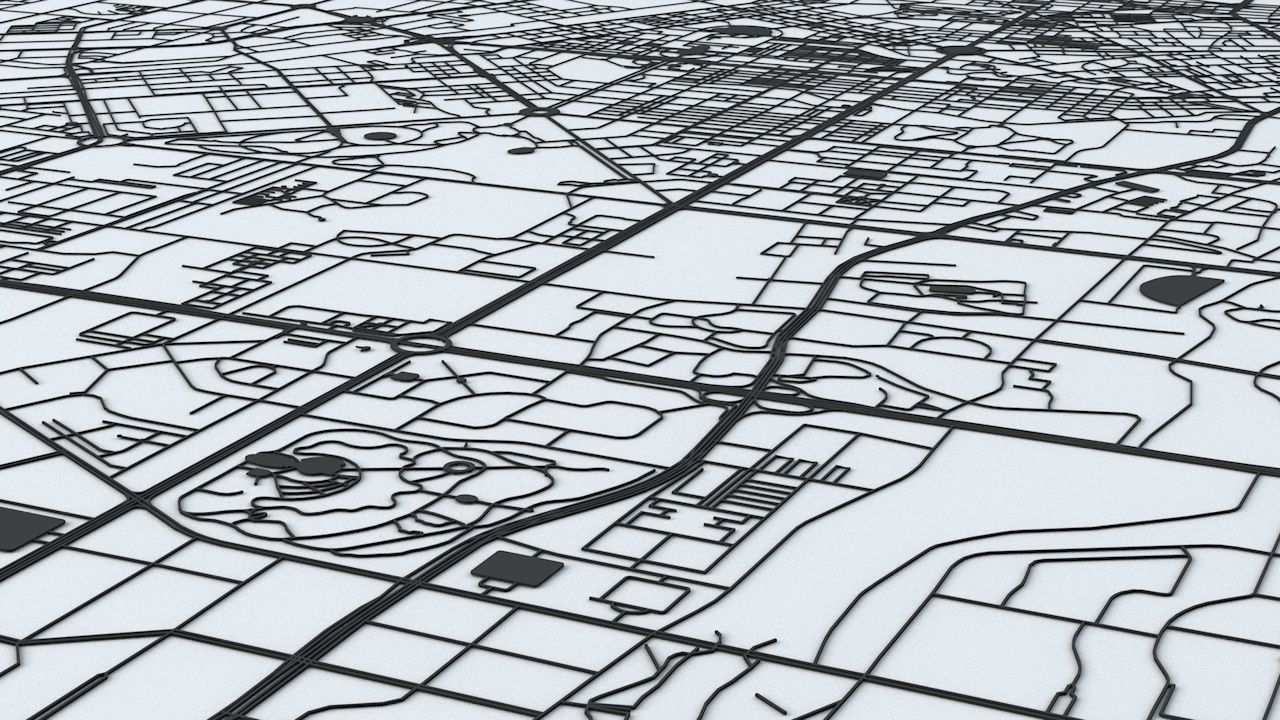 Changchun City  Road Network and Streets 3D model_4