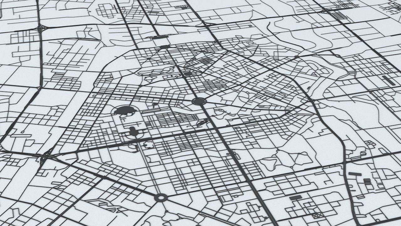 Changchun City  Road Network and Streets 3D model_3