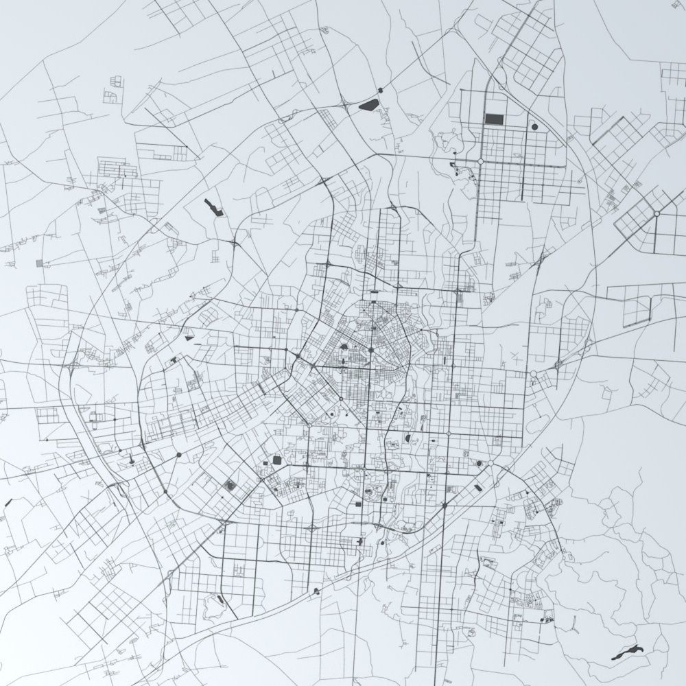 Changchun City  Road Network and Streets 3D model_1