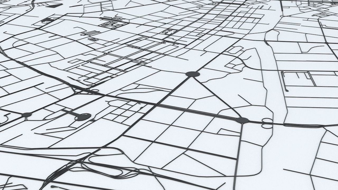 Changchun City  Road Network and Streets 3D model_5