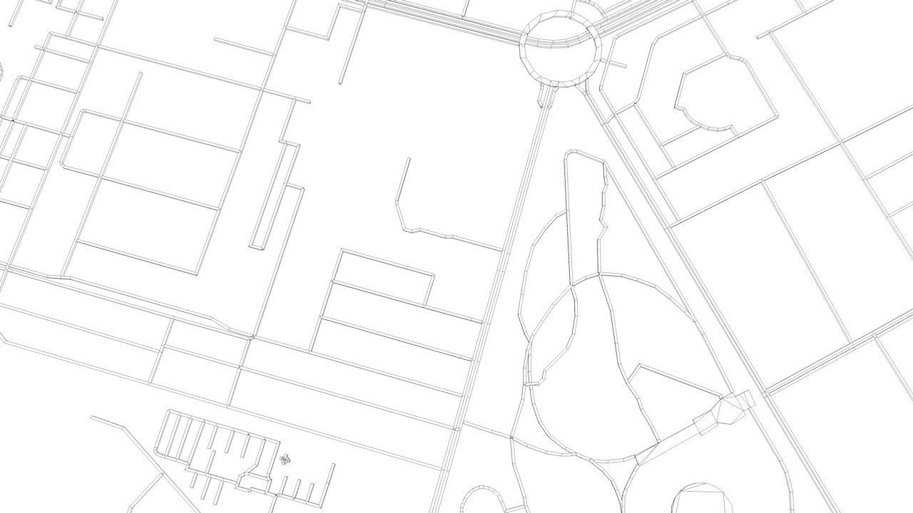 Changchun City  Road Network and Streets 3D model_13