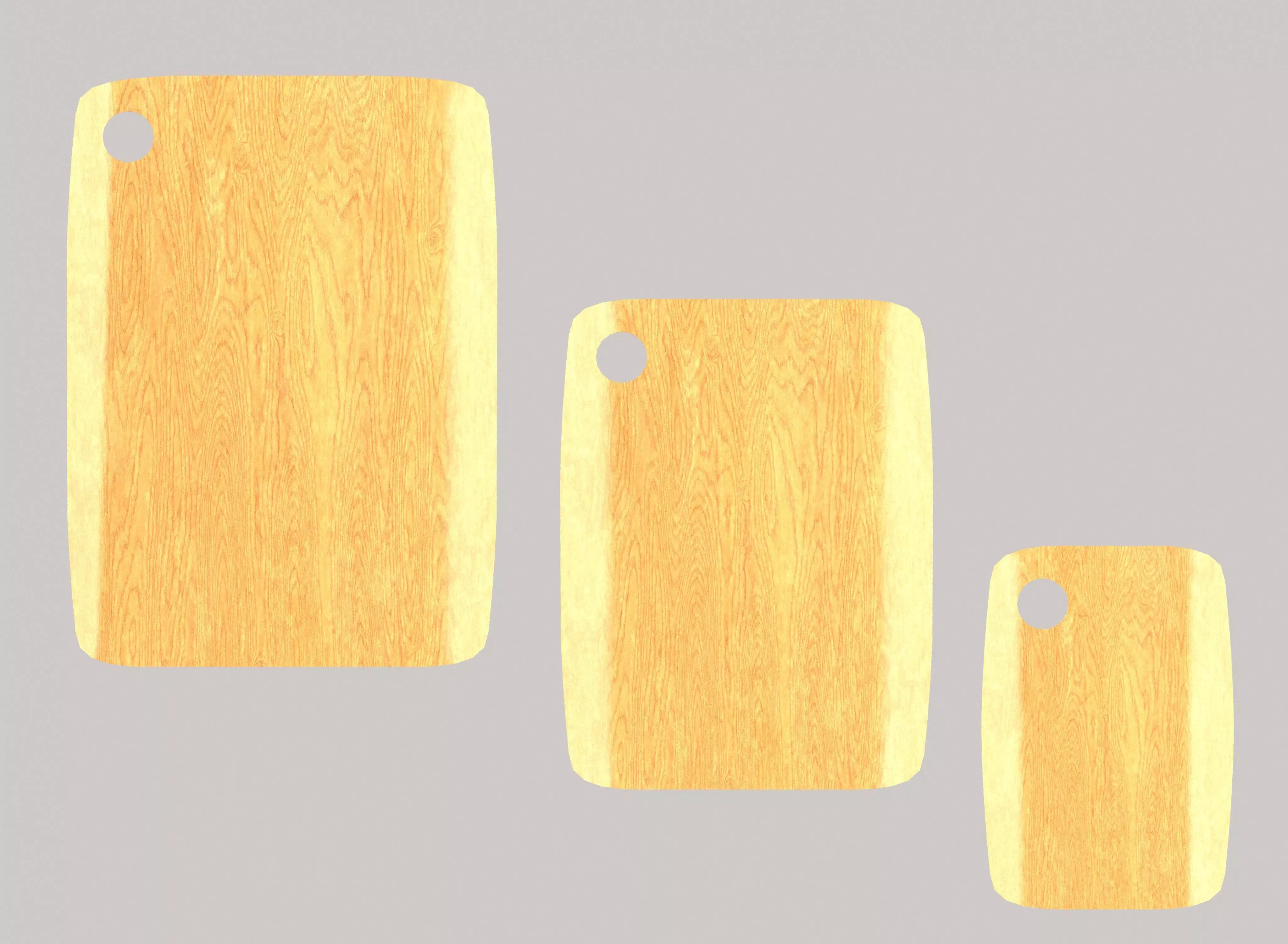 Wooden chopping boards set2 Free low-poly 3D model