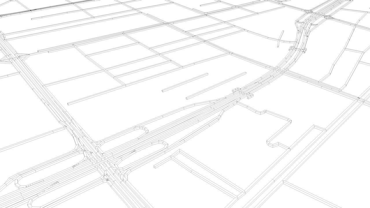 Urumqi Road Network and Streets 3D model_15