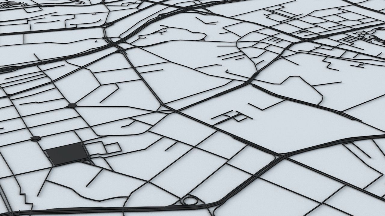 Urumqi Road Network and Streets 3D model_7