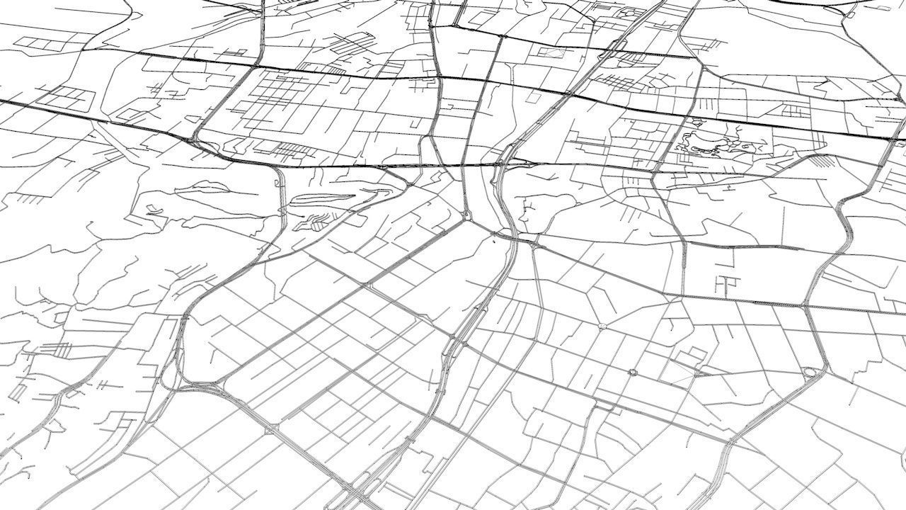 Urumqi Road Network and Streets 3D model_13