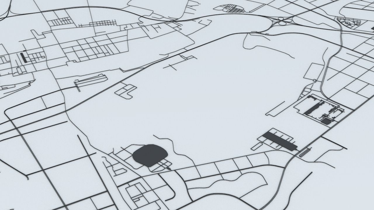 Urumqi Road Network and Streets 3D model_9