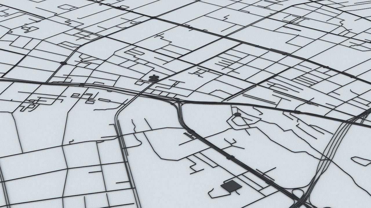 Urumqi Road Network and Streets 3D model_8
