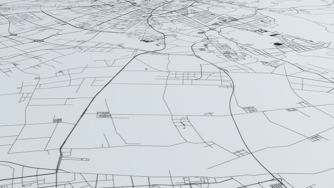Urumqi Road Network and Streets 3D model_1
