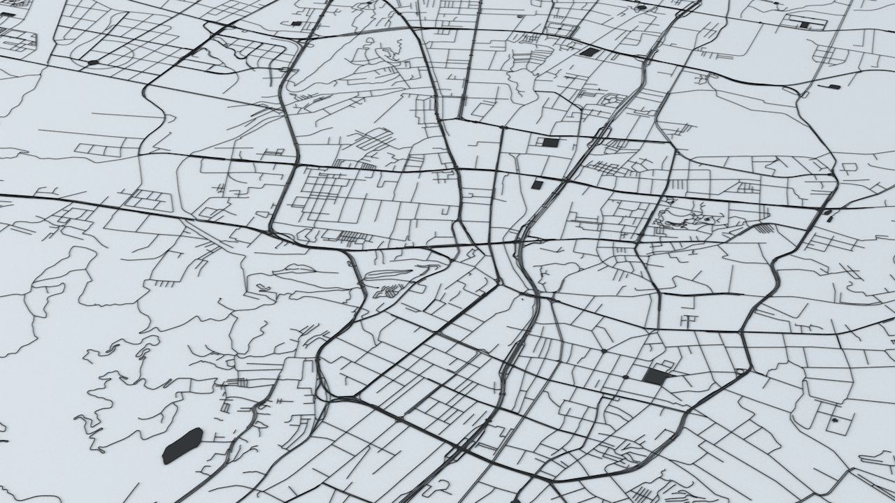 Urumqi Road Network and Streets 3D model_4