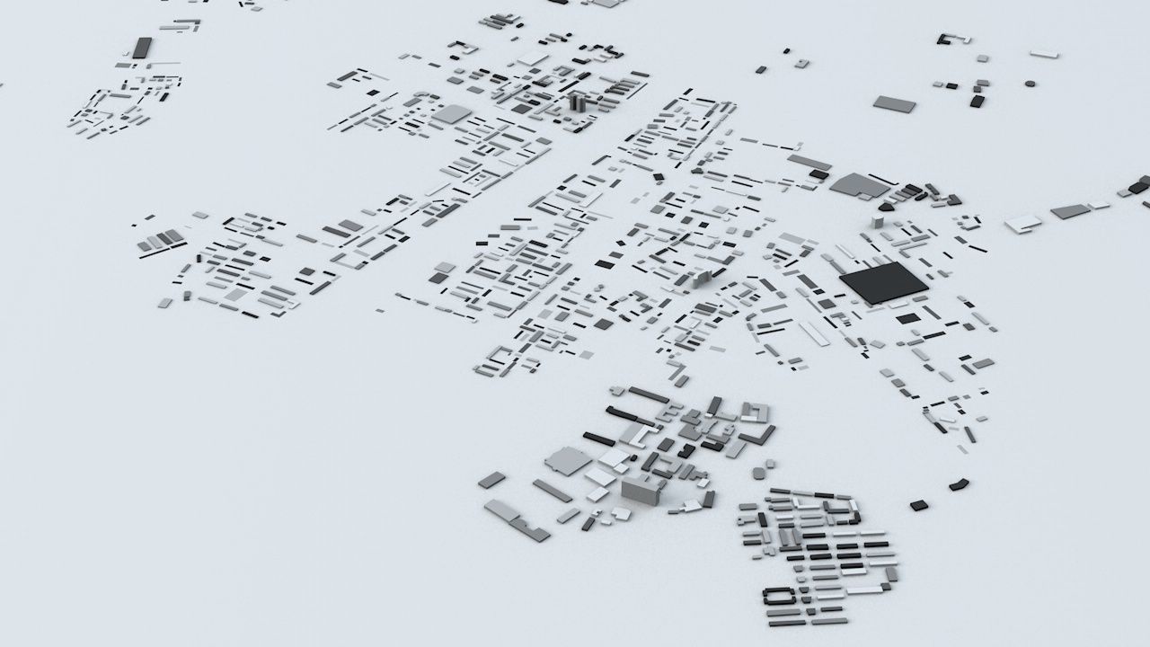 Urumqi Streets and Buildings 3D model_4