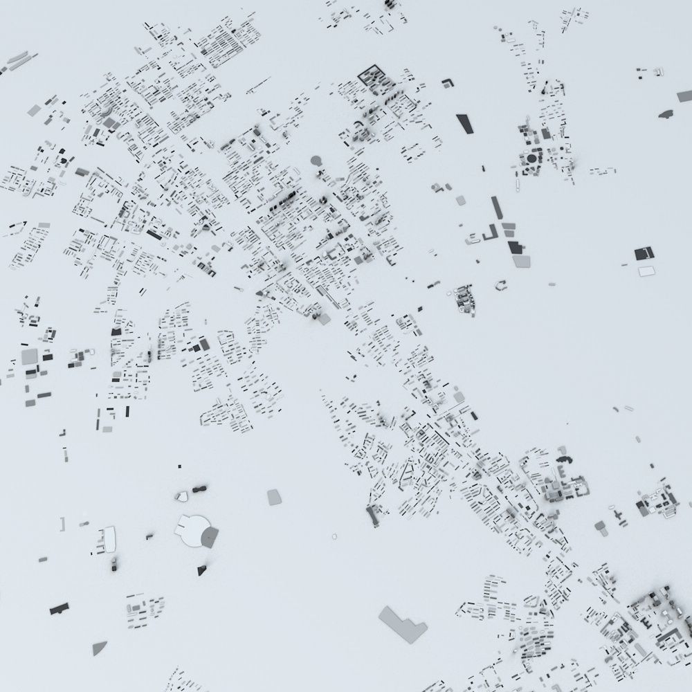 Urumqi Streets and Buildings 3D model_1