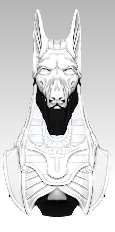 Anubis bust head dog detailed 3D print model_1