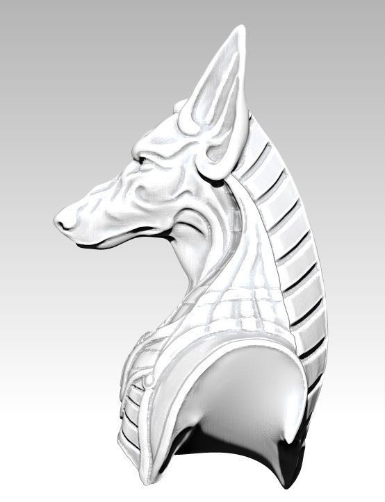 Anubis bust head dog detailed 3D print model_2