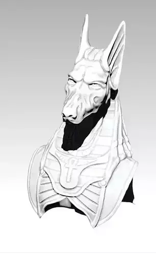 Anubis bust head dog detailed