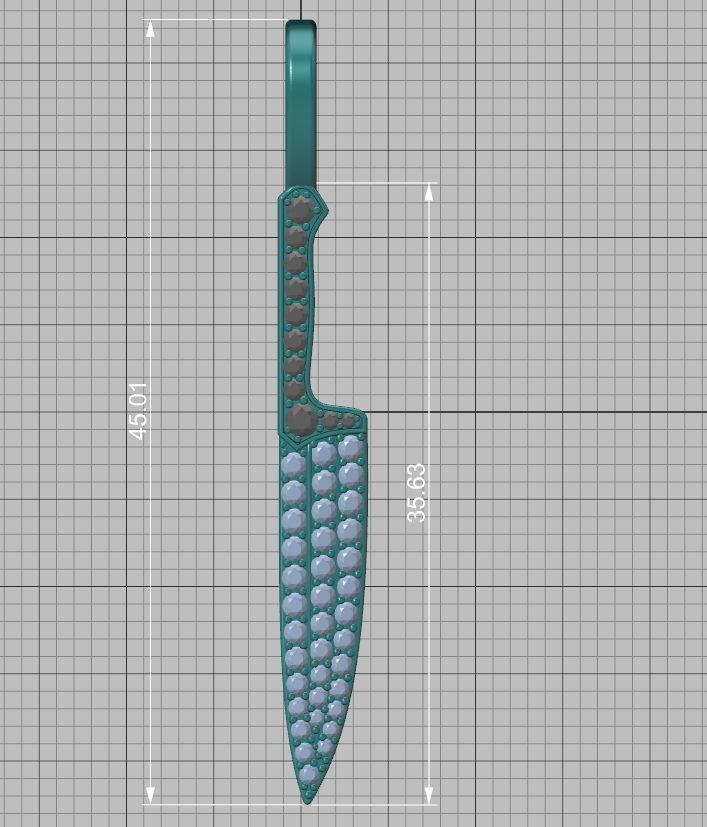 Diamond Knife pendant 3dmodel 3D print model_5