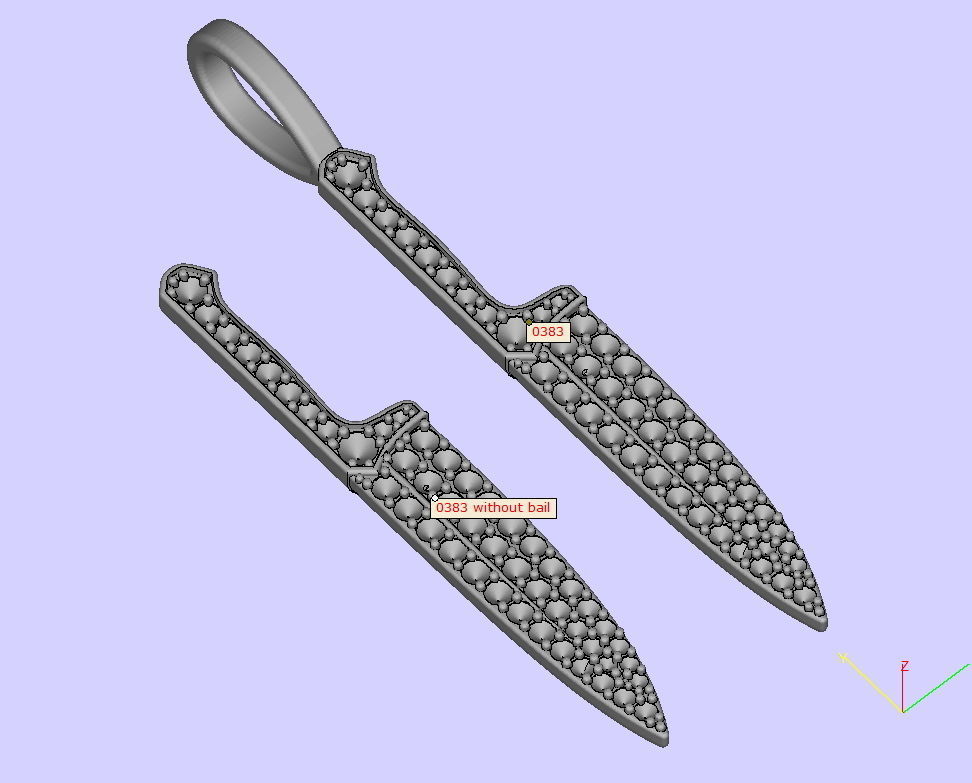 Diamond Knife pendant 3dmodel 3D print model_6