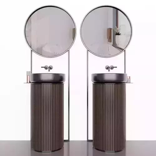 Bathroom sinks and mirrors