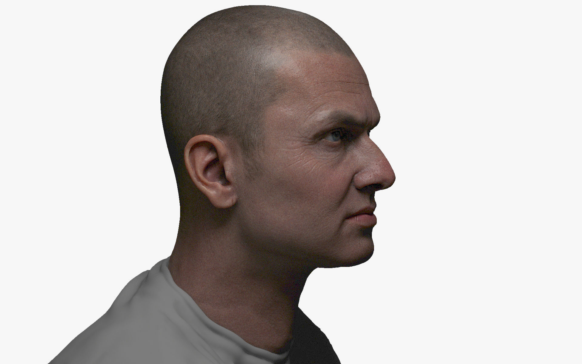 Game Animation Ready Male Face with 8K textures Low-poly 3D model_2