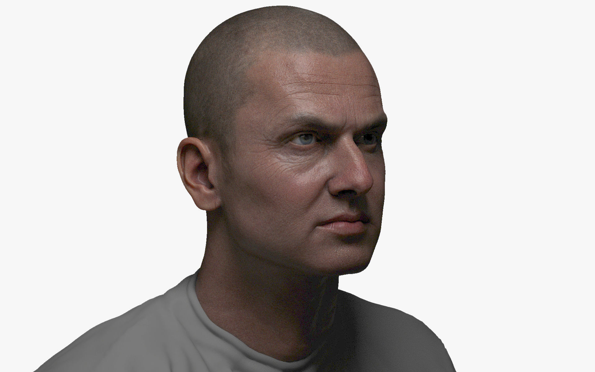 Game Animation Ready Male Face with 8K textures Low-poly 3D model_3