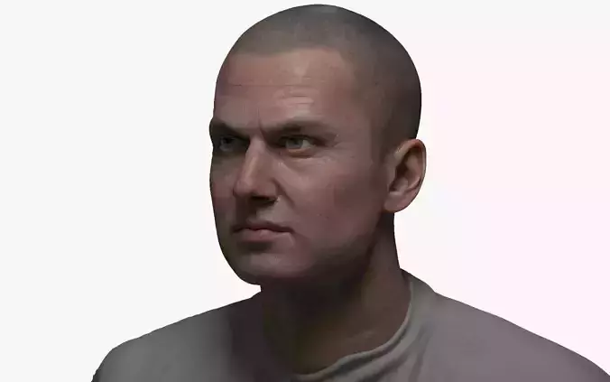 Game Animation Ready Male Face with 8K textures