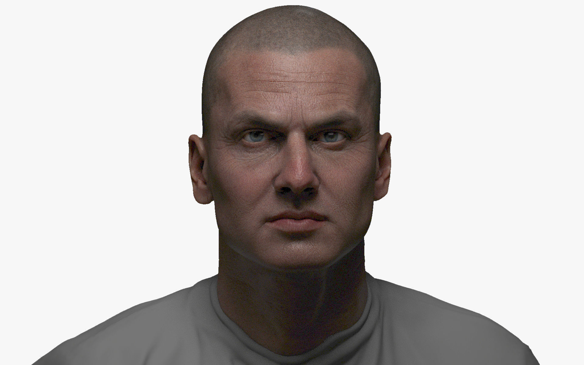 Game Animation Ready Male Face with 8K textures Low-poly 3D model_1