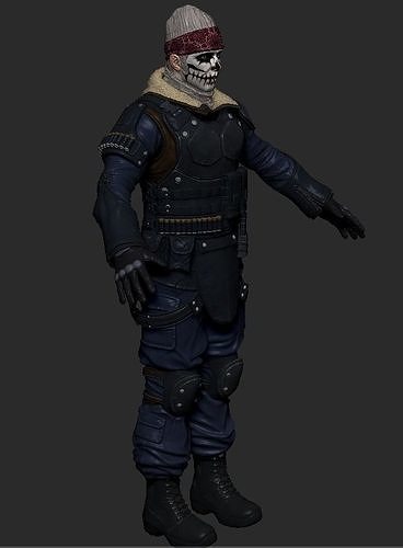 SWAT style Game Character 3D model