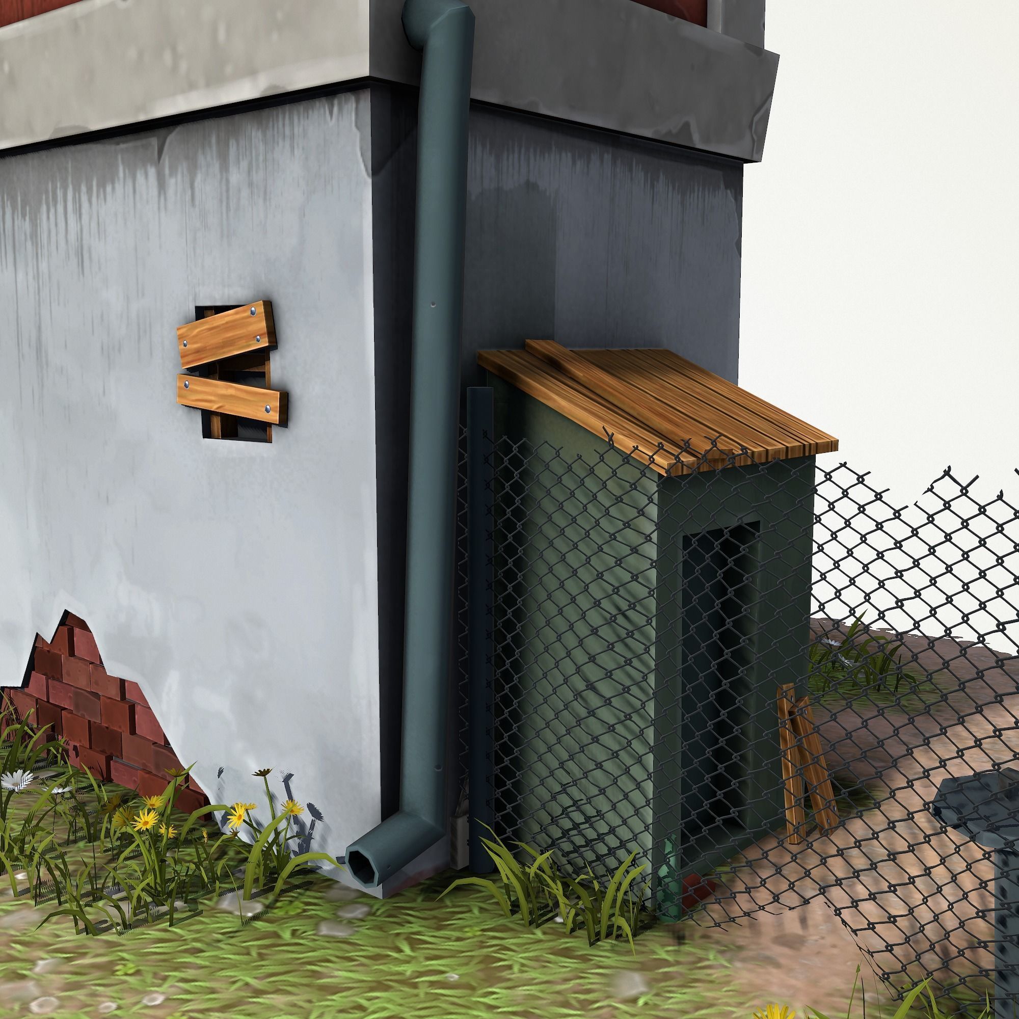 Cartoony Buiding v3 Low-poly 3D model_9