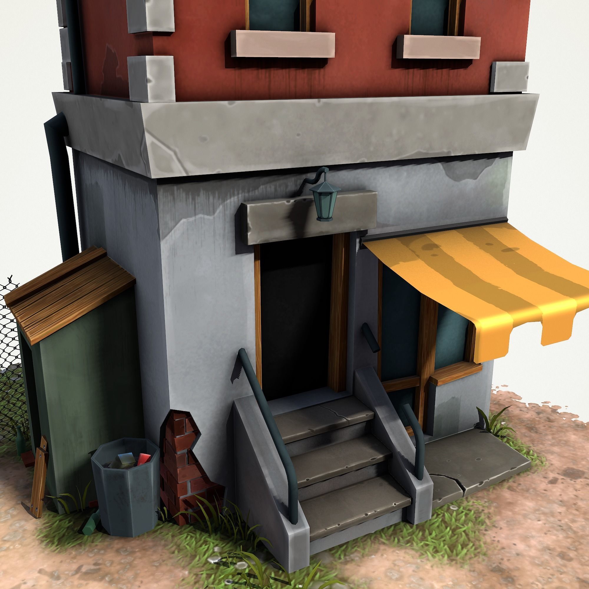 Cartoony Buiding v3 Low-poly 3D model_10