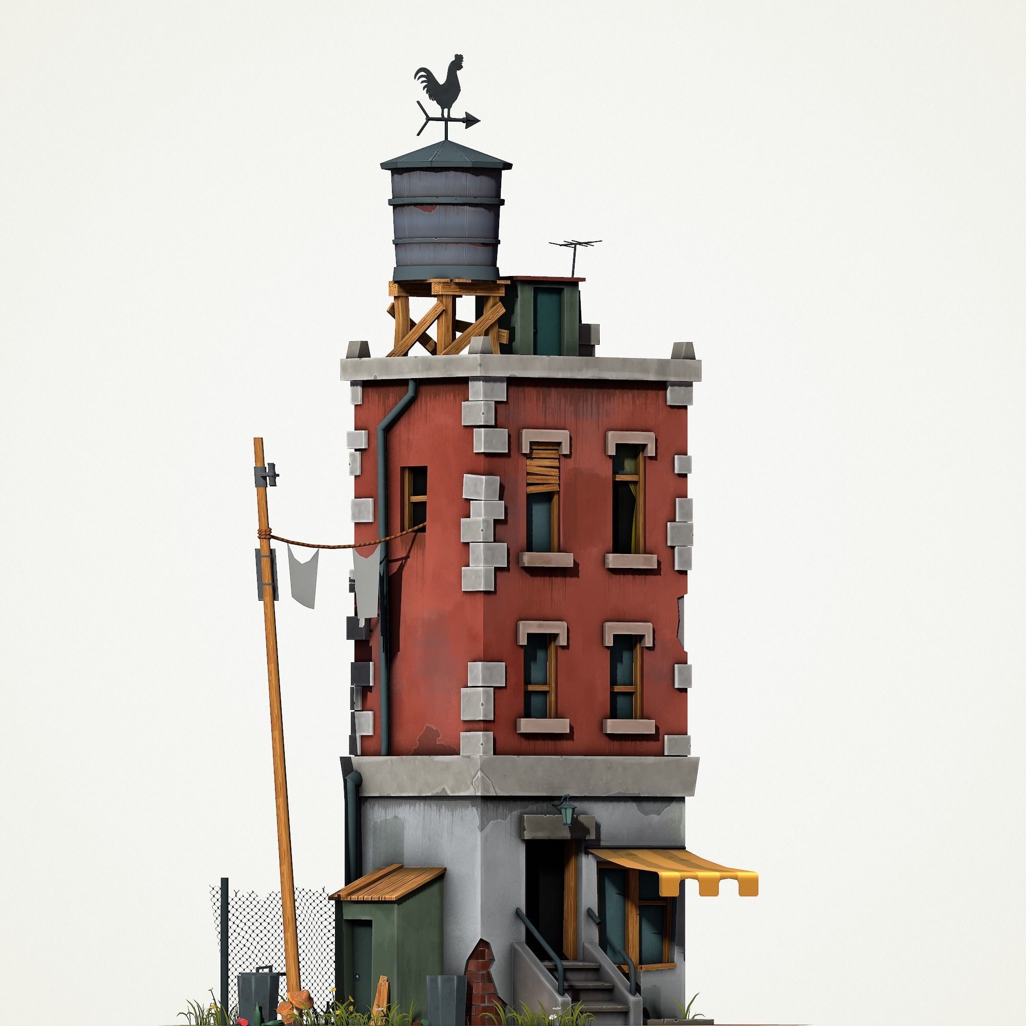 Cartoony Buiding v3 Low-poly 3D model_2