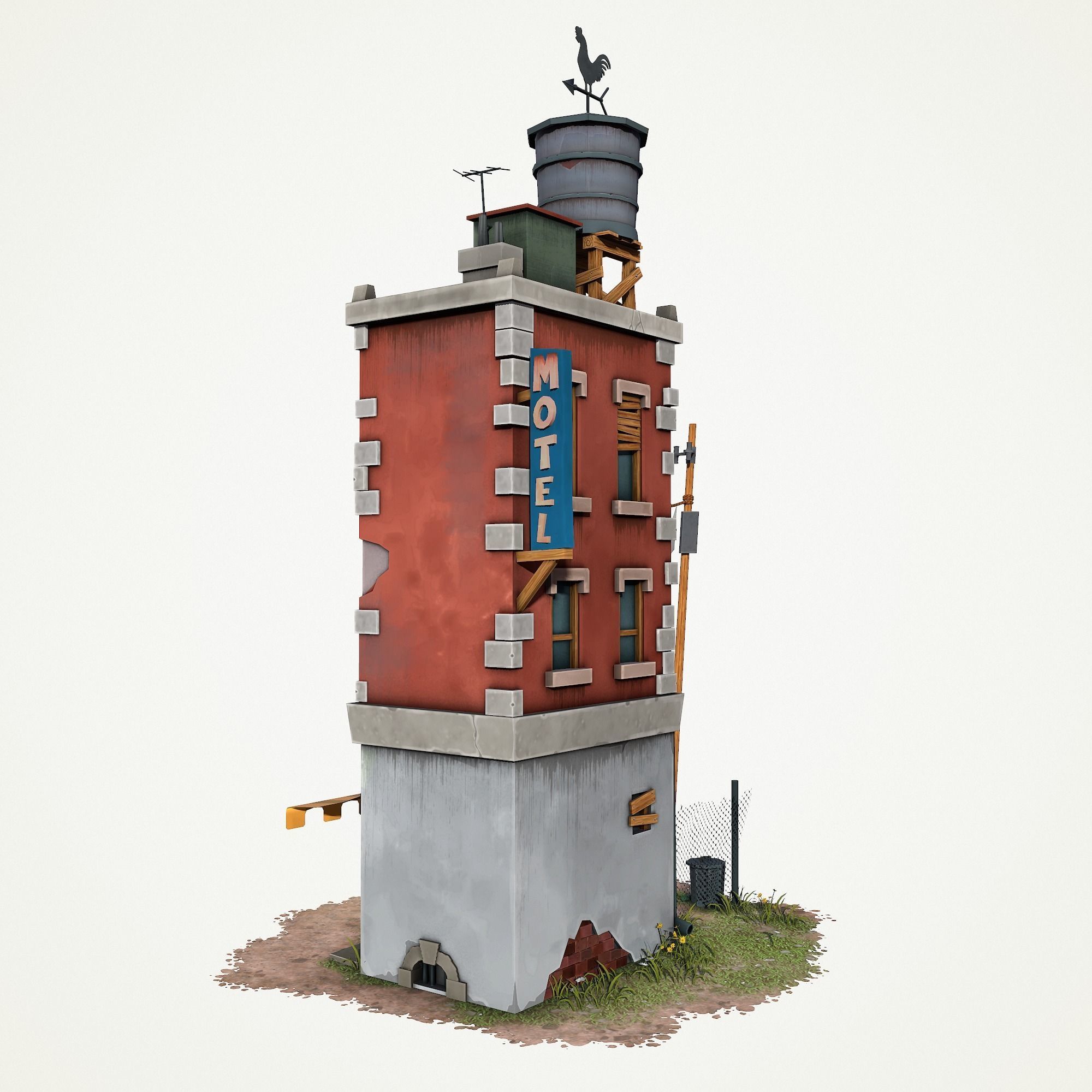 Cartoony Buiding v3 Low-poly 3D model_4